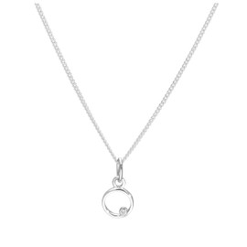 Sterlingsilber 0,4 pts Diamant Buchstabe O Halskette 35,6 cm (14 Inches)