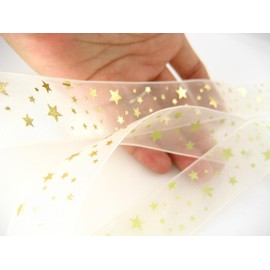 9ms of Star Patterned Soft Color lace Ribbon Voile Ribbon Wide Thin Flower Gift Decoration Organza Ribbon Gift wrap Ties