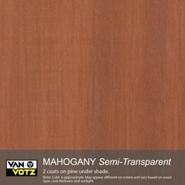 VAN VOTZ Waterproofing Stain & Sealer [1-Quart, Mahogany] - Premium Outdoor Semi-Transparent Stain and Protective Finish in One. Semi-Gloss Water-Based Varnish for Exterior Wood in All Weather.