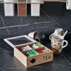 The Square Wooden Herbal Tea Box with 4 Tea Boxes,