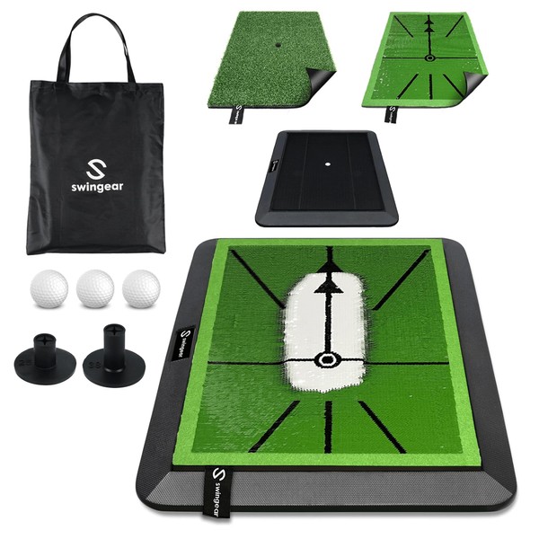 2 in 1 Golf Hitting Mat - Durable Dual Surface