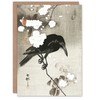 Artery8 Ohara Koson Japanese Art Card Crow With Cherry Blossom