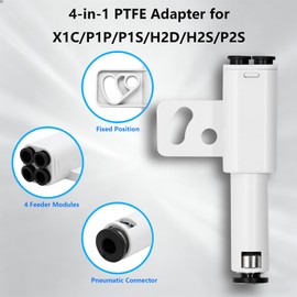 4-in-1 PTFE Adapter for X1/P1 Series, 3D Printer Multi-Color and Multi-Filament Printing Filament Feed PTFE Adapter for P1S, P1P, X1C