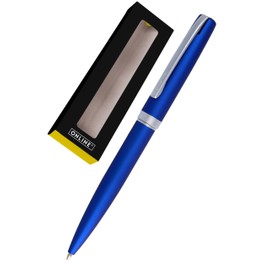 Online Eleganza Metal, Satin Blue Colour, Interchangeable, Large Capacity Refill, Metal Clip, Black Ink Colour, Ballpoint Pen incl. Gift Box 34642