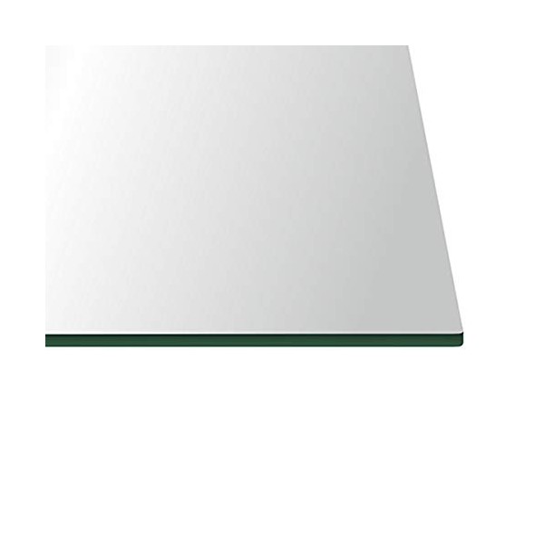 16" x 32" Rectangle Tempered Glass Table Top 3/8" Thick Flat Polish Edge and Touch Corners