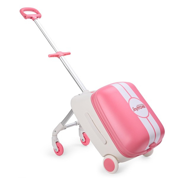 Joytravel Kids Ride-on Luggage, Carry on Luggage with Trolley+Suitcase Design,