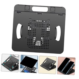 TEHAUX Folding Tablet Holder Adjustable Laptop Cooling Stand for Tablets Laptops Portable Design for Home Office Heat Dissipation Multi Function Use Black