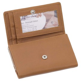 Leather Women's Purse Purse with Clippers 210 Different Colours, natural, Modern