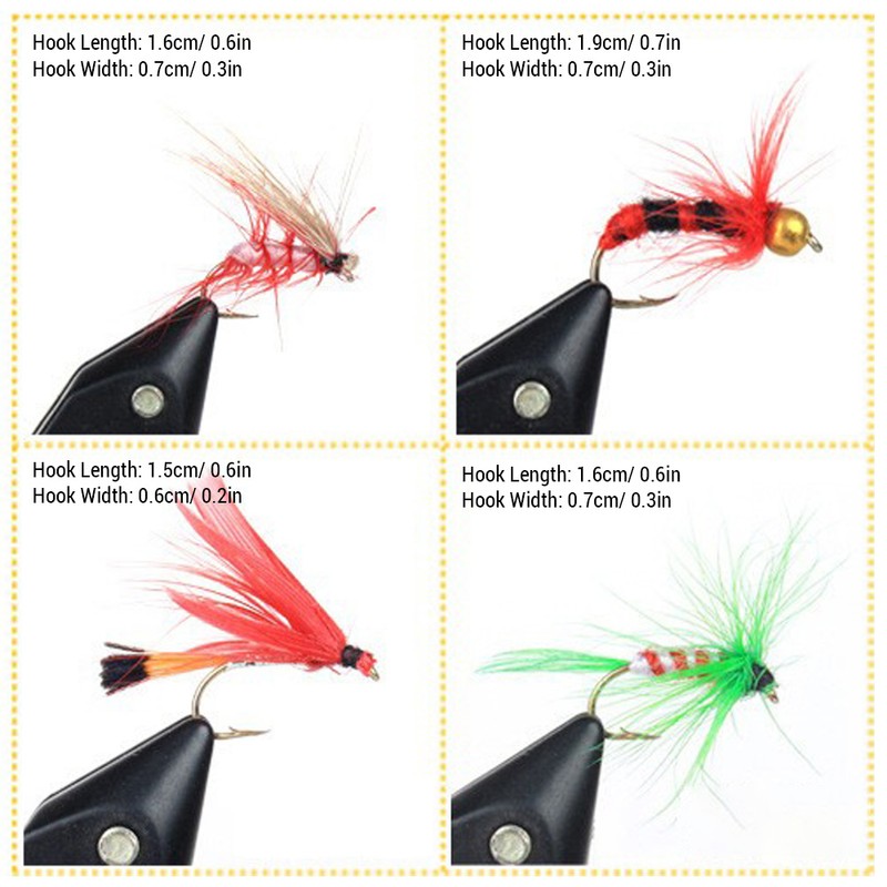 100pcs Fly Fishing Flies Kit Dry Wet Fly Fishing Flies