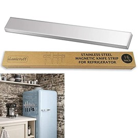 Hamletoff Magnetic Knife Holder for Refrigerator â 16 Inch Professional Double Sided Magnetic Knife Strip for Fridge - Stainless Steel Magnetic Knife Holder for Wall Self Adhesive