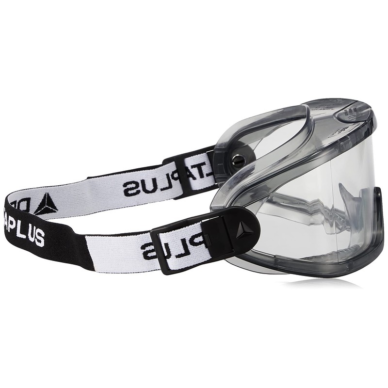 Delta Plus D0010 Clear Goggle Safety Glasses, Panoramic Screen, Wide