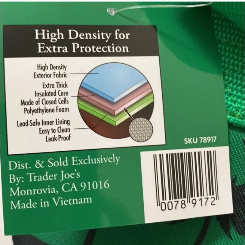 Trader Joe's Mini Insulated Cooler Tote Lunch Bag Green