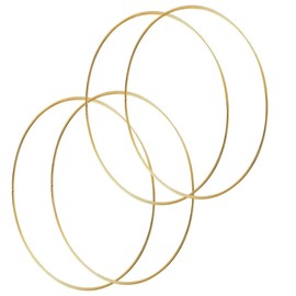 4 Pack 8 inches Metal Floral Hoop, Gold Wreath Rings for Craft Macrame Rings for Making Wedding Wreath Decor and DIY Wall Hanging Crafts (Metal Hoop, 4 x 8inch)