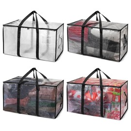 105L capacity&100kg load bearingWaterproof Heavy-Duty Moving Storage Bags - Extra Large High-Capacity Tear-Resistant Bag with Reinforced Backpack Straps Zippered Handles Durable Oxford Fabric 2Pack