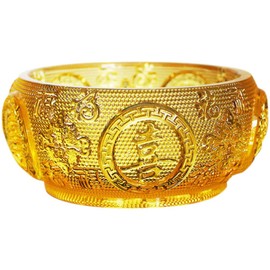 Operitacx Feng Shui Treasure Basin, Treasure Bowl Figurine Money Bowl Ornament, Wealth Porsperity Good Luck Ornament, Chinese Fortune Offering Bowl for Wealth Good Luck Office Decoration