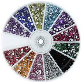 Nail Art Rhinestone Pack 1200 Premium Quality Gemstones - Rhinestone Deco With Wheel