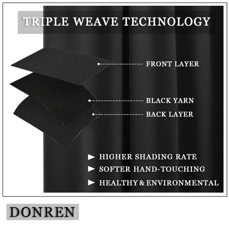 DONREN 99% Blackout Curtains for Bedroom - Thermal Insulating Blackout