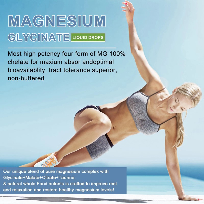 Mulittea Magnesium Glycinate 1500mg Liquid Drop for Calm, Stress, Sleep,