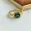 Alicia Bonnie Gold Aurora Green Crystal Ring Size 7