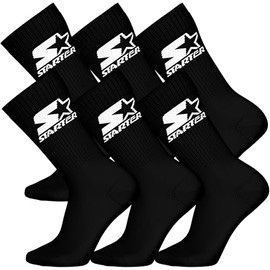 STARTER 6 pack crew socks, black, 35 - 38