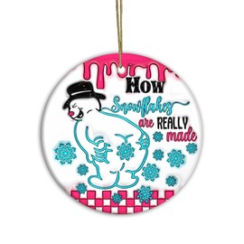 Funny Christmas Ornament 2024 | How Snowflakes are Made, White Elephant Gift, Stocking Stuffer for Friends & Coworkers