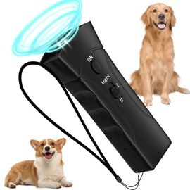 QEWEUUIE Anti Barking Device for Dogs,3 Modes Anti Barking Device,LED Light,33FT Mini Waterproof Indoor Outdoor ultrasonic bark stopper For Small Medium Large Dogs.