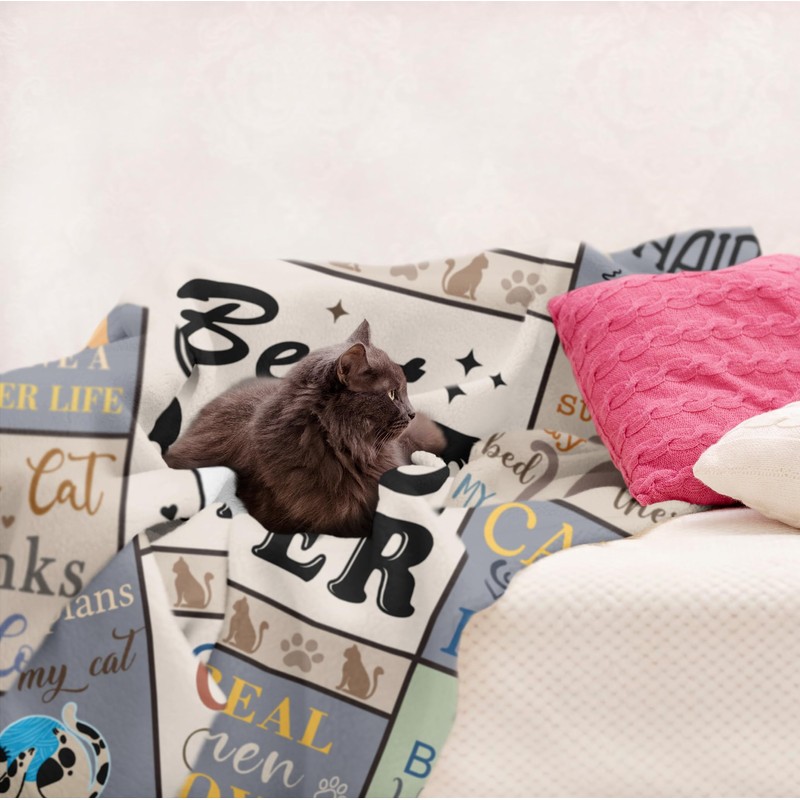 Cat Dad Gifts for Men, Cat Lover Gifts Blanket 150x130CM,