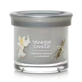 YANKEE CANDLE 4.3oz SMOKED VANILLA & CASHMERE Glass Scented Candle Holidays NEW