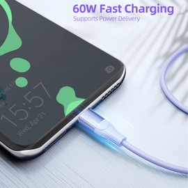 Naclud USB C Charger Cable Fast Charging, [3Pack 6FT] Soft Silicone Type C Android Phone Charger Cord for Phone S23 Ultra S22 S21 S20 S10 S9 A13 A14 A53 A54 5G Note 21, Phone 8 Pro 7a 6 5 4XL