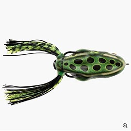 Scum Frog Painted Trophy Series Topwater Bass Fishing Hollow Body Frog Lure with Weedless Hooks, Leopard, 1/2 Ounce
