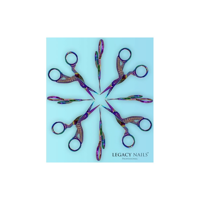 Legacy Nails - Tijera profesional para cutículas multicolor de acero