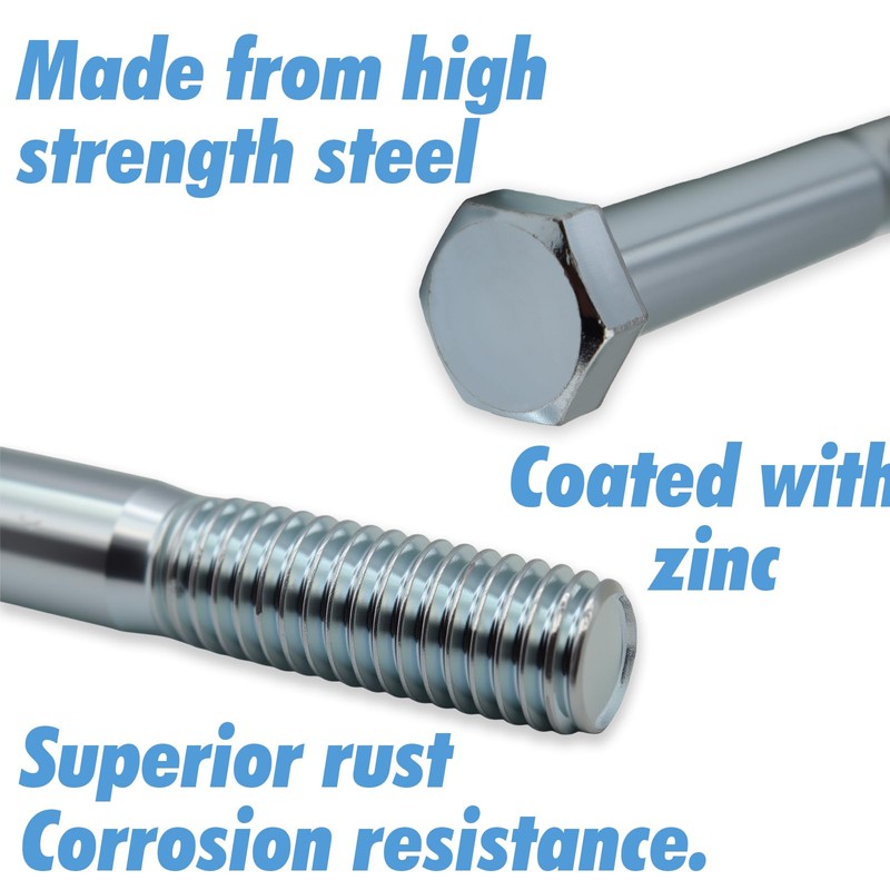 5 Pack Grade 2 Shear Bolts 1/2" x 3-1/2" Kit