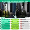ASOMST Solar Address Sign, Lighted House Number Waterproof, 3-Color LED