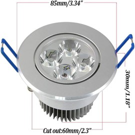 Pocketman Pack of 5, 110V LED Ceiling Light Downlight,Cool White Spotlight Lamp Recessed Lighting Fixture,with LED Driver
