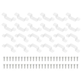PATIKIL LED Strip Light Clips, Pack of 100 Mounting Brackets, Mounting Clips, Clamp Holder with Screws for 20 mm Wide 3528/5050 Neon RGB Light Cable Tape, Transparent