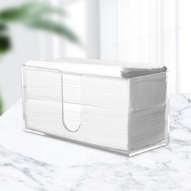 Acrylic Countertop Paper Towel Holder, Paper Towel Dispenser Napkin Holder with U-Slot, Clear Acrylic(5mm Acrylic) Paper Towel Holder for Bathroom Toilet and Kitchen