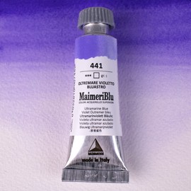 MaimeriBlu 12ml Single-Pigment Watercolor Paint - Ultramarine Blue PV15 Professional Watercolor Paint - Lightfast and Transparent Watercolor Paint Tube for Artists