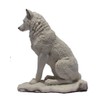 7.75 Inch Wolf Sitting in Snow Decorative Statue Figurine, White