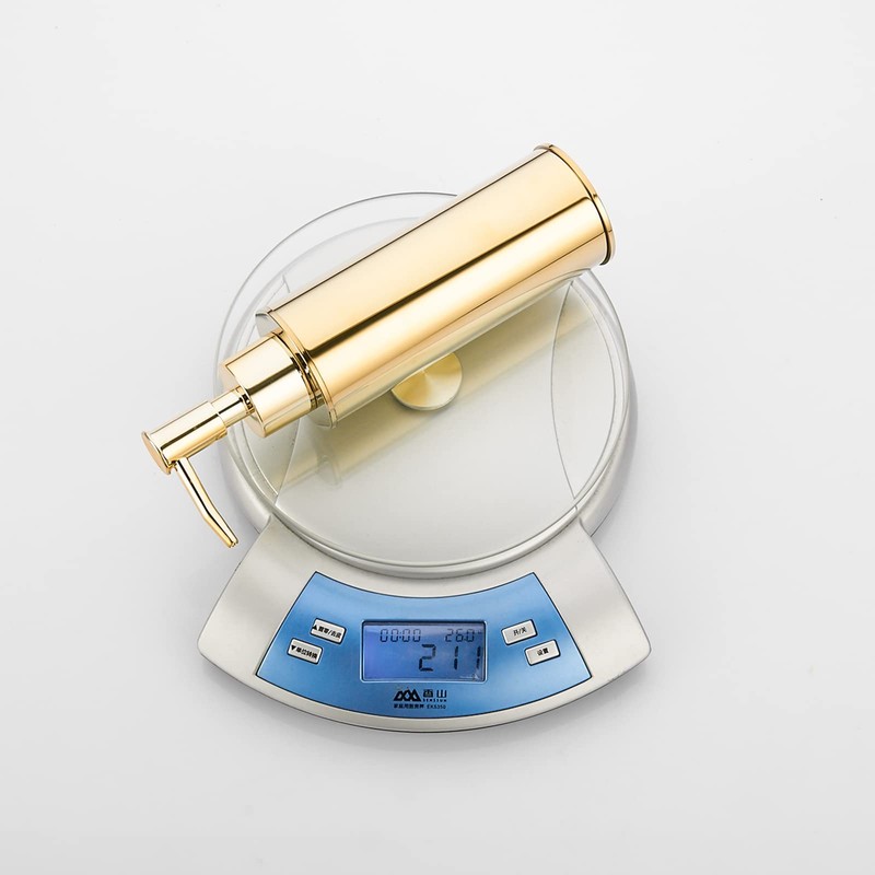 BGL Round Gold Standing Soap Dispenser, Shampoo Dispenser for Bathroom,