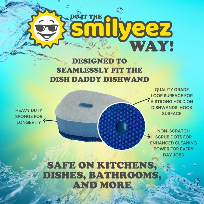 Smilyeez Blue Dotted Non-Scratch Scrubbing Sponge Refill for use with