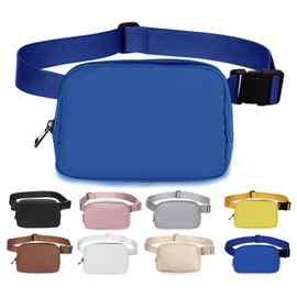 Bomvabe Bauchtasche für Damen Herren, Gürteltasche Mini Nylon mit Verstellbarem Riemen 81cm bis 130cm, Hüfttasche Leicht für Sport Outdoor Reise Running Wandern Radfahren, Bauchtasche Klein Blau