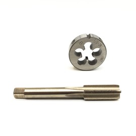 AtticZone 1/2"-28 UNEF Tap and Die, 1/2 x 28 UNEF Machine Straight Fluted Thread Tap and Round Die, 2B Accuracy, 6542 HSS, Right Hand (1/2-28 UNEF, Tap&die)