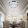 Finktonglan 16" Crystal Ceiling Light, Modern Crystal Chandeliers with Remote