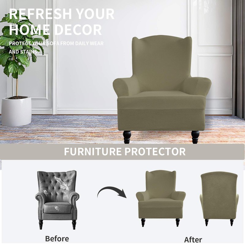 Easy-Going Stretch Wingback Chair Sofa Slipcover 1-Piece Sofa Cover Furniture