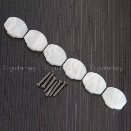 Gotoh NEW (6) WHITE PEARLOID Buttons for GOTOH Guitar Tuning Keys w/ Screws