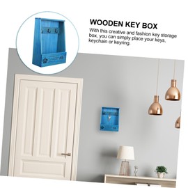 Operitacx Box Key Box for Hanging Shelf Brackets Access Key Locker Vintage Wall Decoration Key Organiser Home Decoration Key Holder Wood Blue