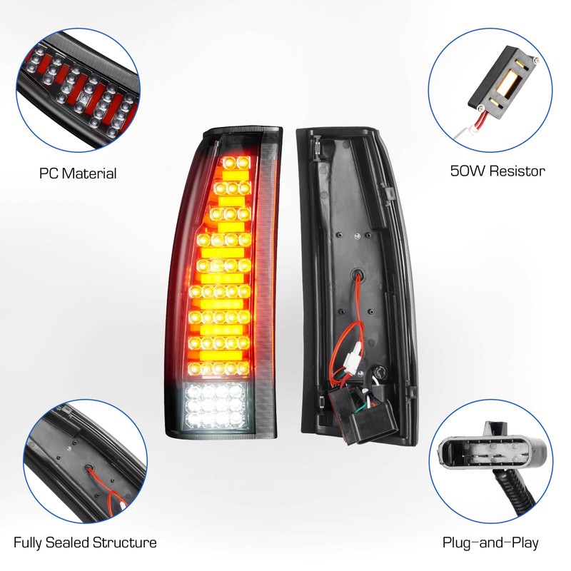 Gubebaili LED Tail Light Assembly Fit for Chevy & GMC