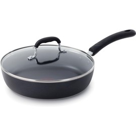 T-fal Experience Non Stick Fry Pan w/Lid 10 Inch, Induction, Oven Broiler Safe 400F, Compatible with All Cooktops, Cookware, Deep Frying Pan, Cooking Skillet, Pots and Pans, Dishwasher Safe, Black