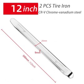 2 PCS 12-Inch Tire Iron,Tire Spoons Lever Bar,Changing Tire Lever Bar,Heavy Duty Tire Spoons Lever Tool for Installing Wheel Tire,Tire Dismount Tool for Motorcycles,Cars,Scooter Bicycles(Set of 2)
