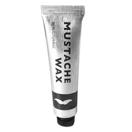 1 Tube Mustache Styling Wax Strong Hold Water Based Wax for Men Stache Beard Sideburns Eyebrows Grooming Touch-up All Hair Color Types Dries Clear - Travel TSA Approved - MADE IN USA